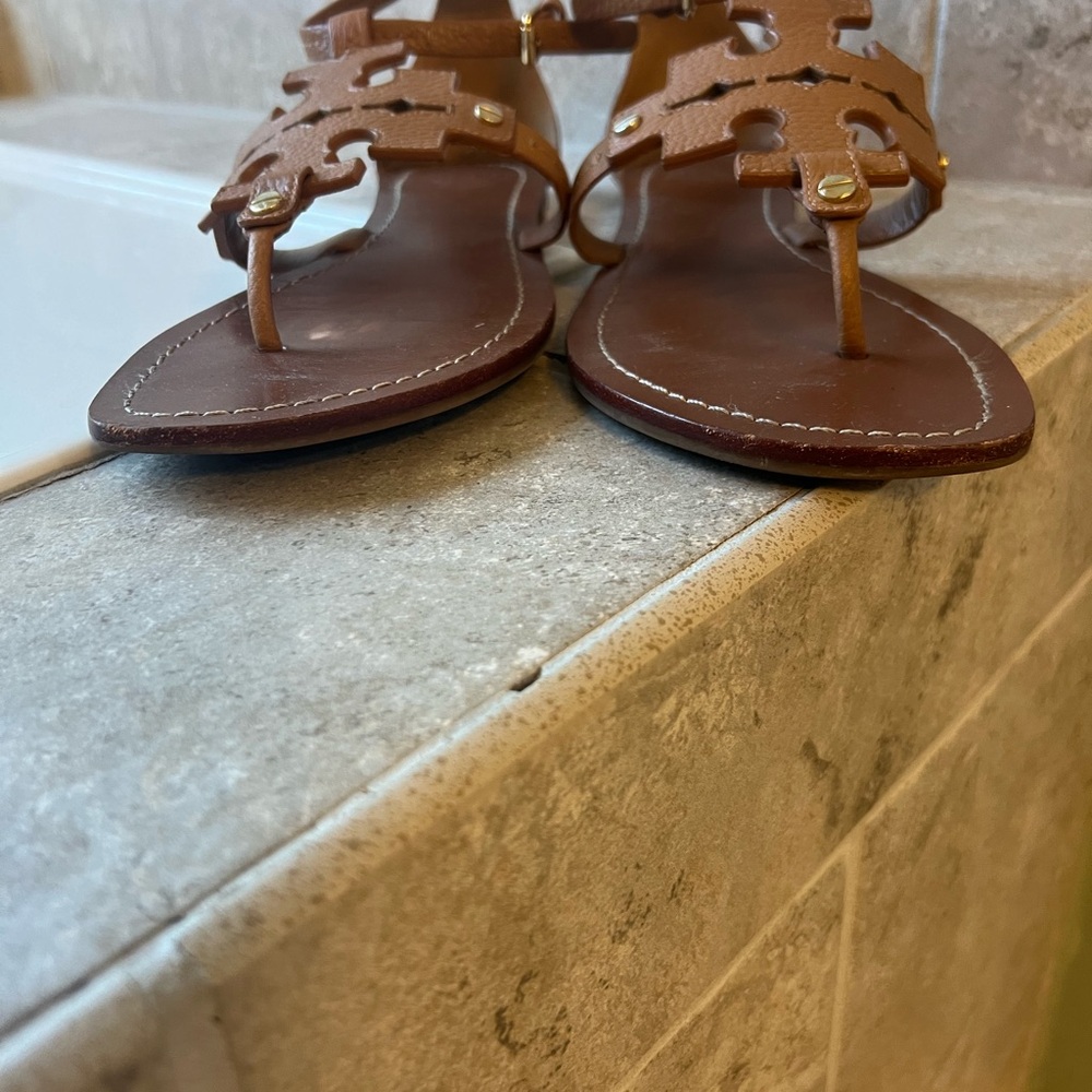 Tory Burch Brown Leather Women's Sandals